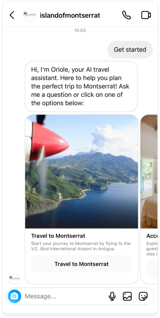 Visit Montserrat AI Assistant on Instagram